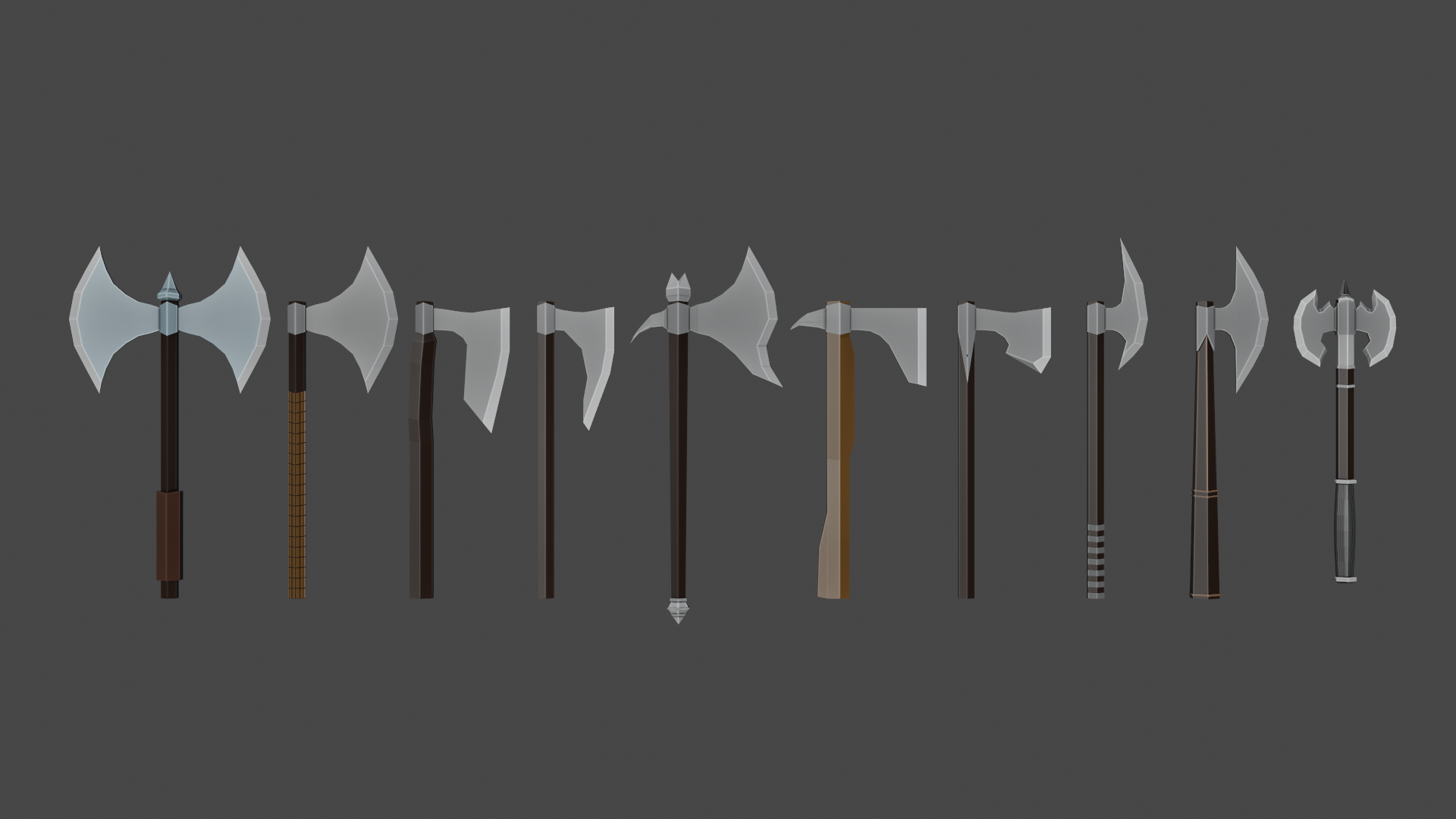 Low poly combat axes preview image 1